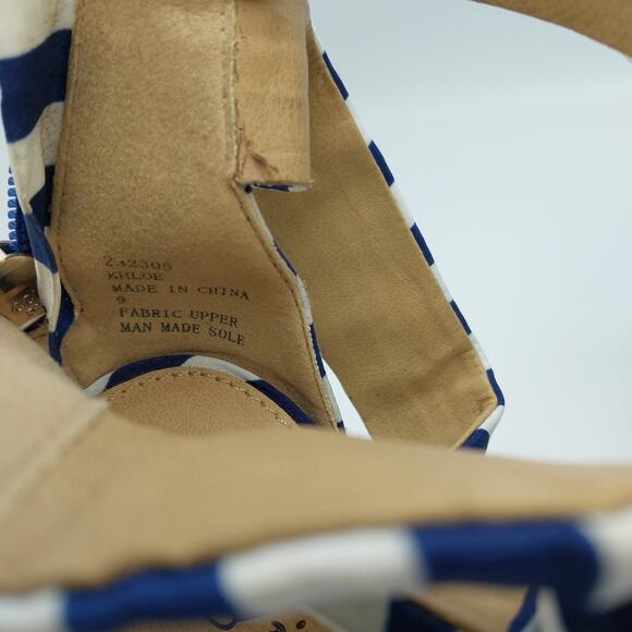 Zigi soho‎ Khloe Blue White Open Toe Platform Ankle Strap High Heels Size 9 - Picture 3 of 6